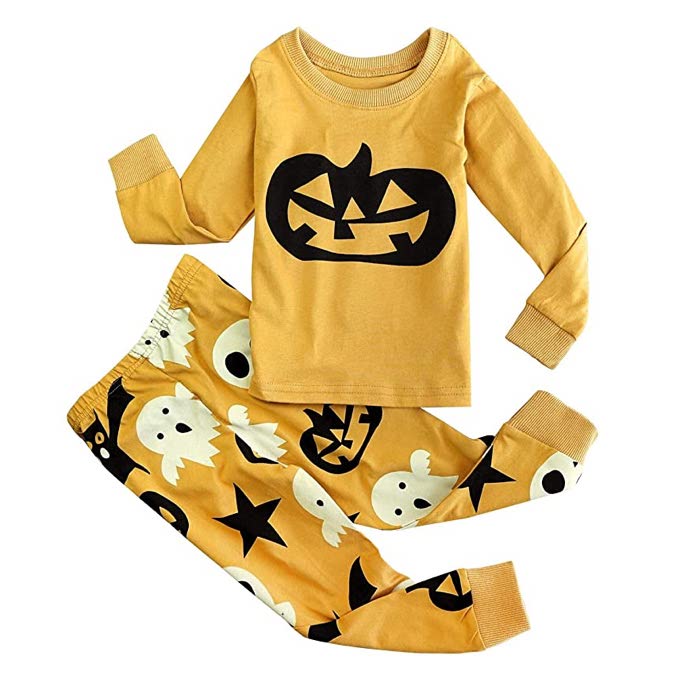 Kids Halloween Pumpkin Pajamas from Amazon