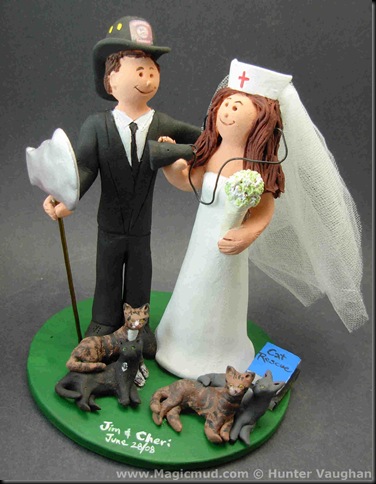 Firemans Wedding Cake Topper while this figurine below has a firefighter 