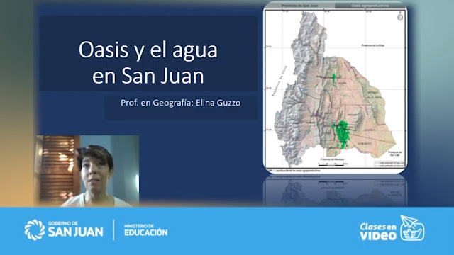 Explica el concepto de oasis, cuales son los recursos hídricos que alimentan los oasis sanjuaninos y se hace referencia al valor del agua en zonas áridas