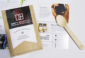 CUBECRATE JULY 2016  Dirty Benefits coffee scrub in Coconut confession.