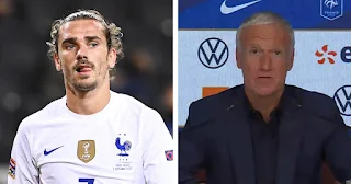 Deschamps warns Barcelona forward Griezmann of his spot on France national team if he continues struggling