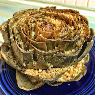 vegan stuffed artichoke recipe, artichoke, vegan, vegetarian, dairy free, recipe, recipe thursday, Jaime Messina, lgbt, lesbian beachbody coach, lgbt beachbody