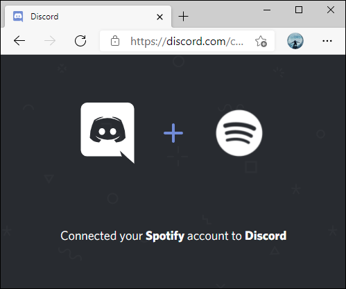 تم توصيل Spotify بتأكيد Discord.