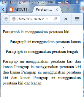 perataan paragraf html