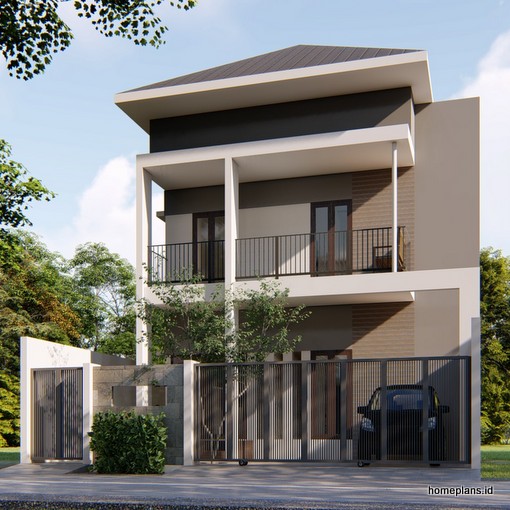 a Desain Rumah  Lahan 9x15m Dua  lantai  dengan Kamar Kos 