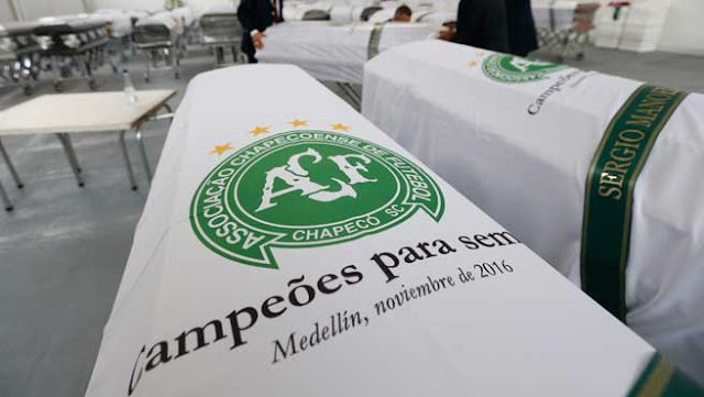 Repatriados jugadores fallecidos del Chapecoense.