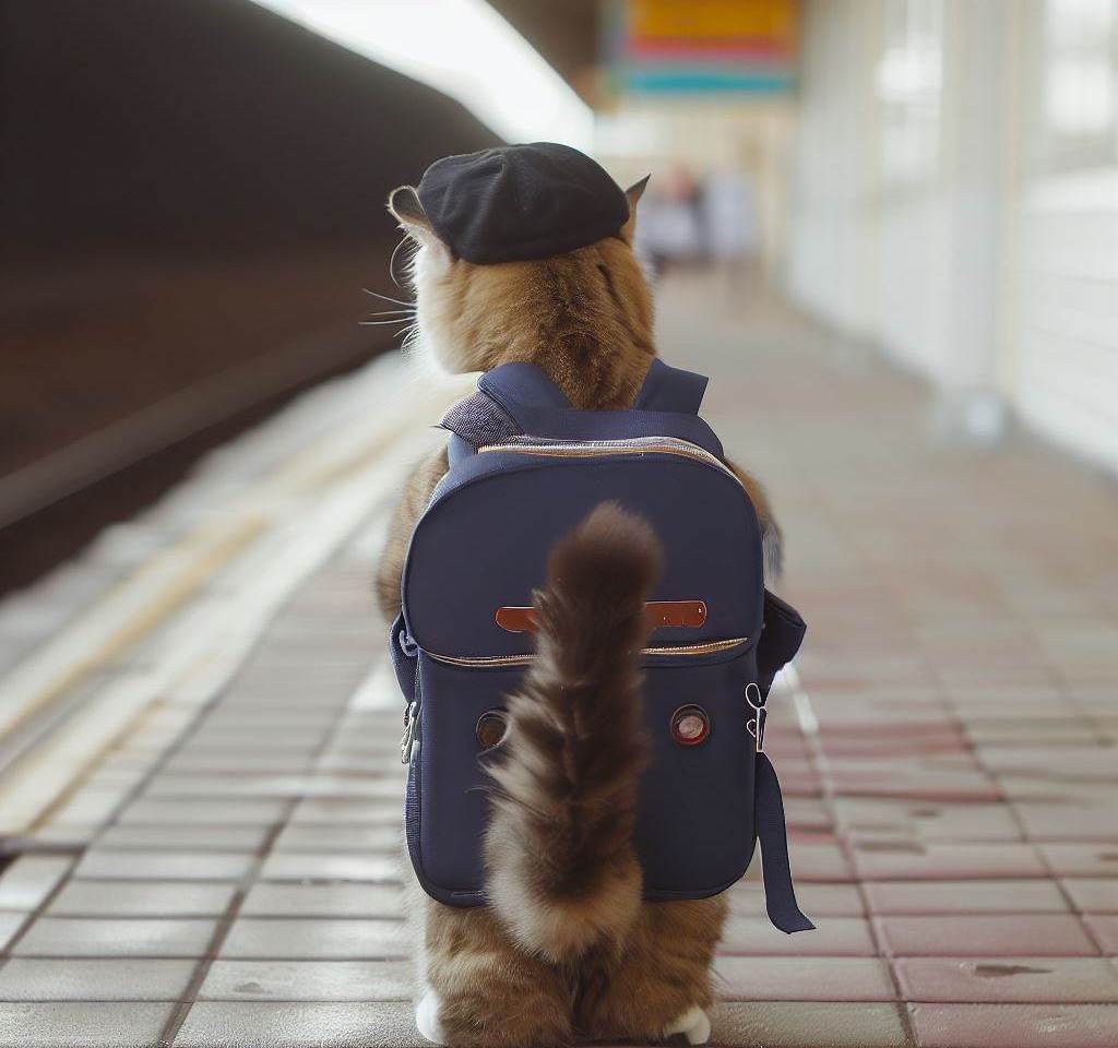 通学中の猫
