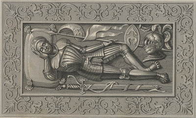 reclining knight in armour