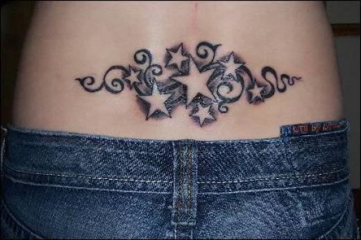 Attractive Lower Back Star Tattoos For Women