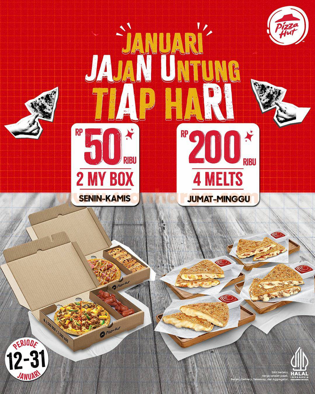 Promo PIZZA HUT Spesial JANUARI – JAJAN UNTUNG TIAP HARI