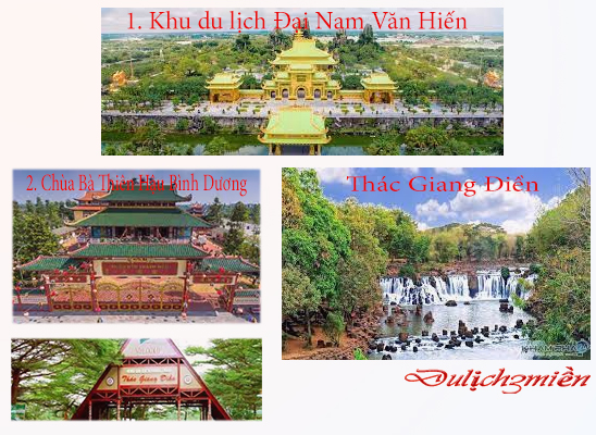  thác giang điền, chùa bà thiên hậu, thành phố mới bình dương, đị điểm du lịch bình dương