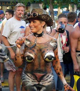 Sexy Map Body Paint and Tiger Body painting