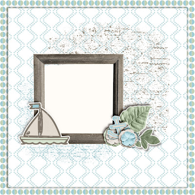 "Beach Days' Free Digital Scrapbook Page Photo Layout by Changing Vases