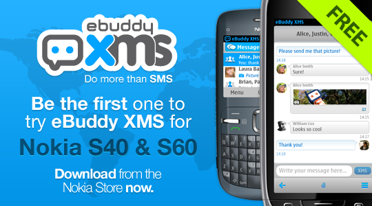eBuddy Launched XMS Messaging App for Nokia S40 and S60 Phones