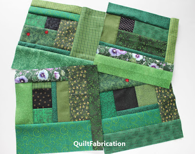 scrappy green quilt blocks