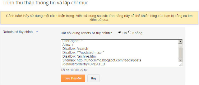 Cách tối ưu file robots.txt cho blogspot