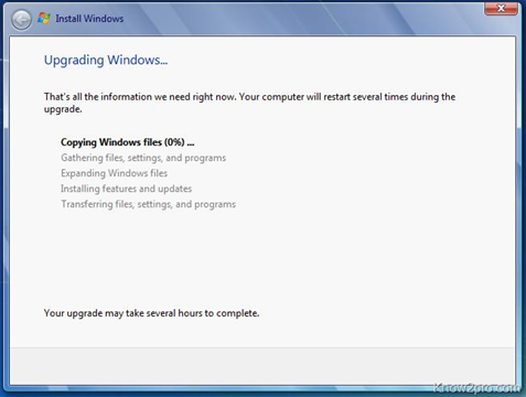 วิธีการ Upgrade Windows Vista เป็น Windows 7 แบบ Step By Step