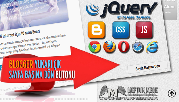 Blogger Yukarı Çık - Sayfa Başına Dön Butonu