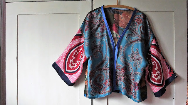 vintage scarf kimono jacket by karen vallerius