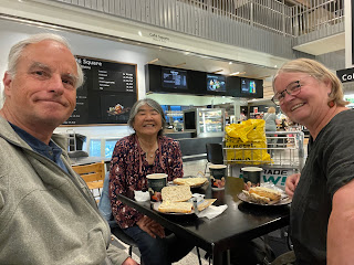 Our last meal together at Billund airport compliments of KLM Airlines