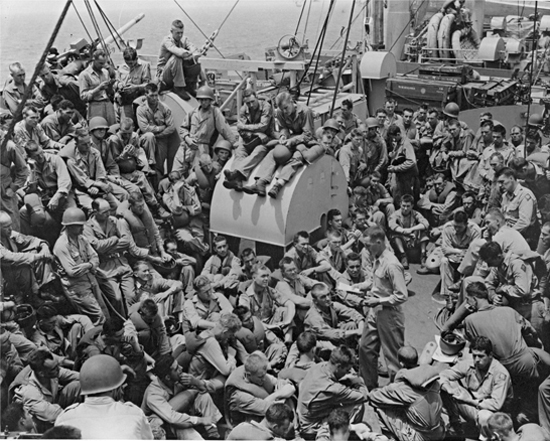 Men Aboard Liberty Ship World War II