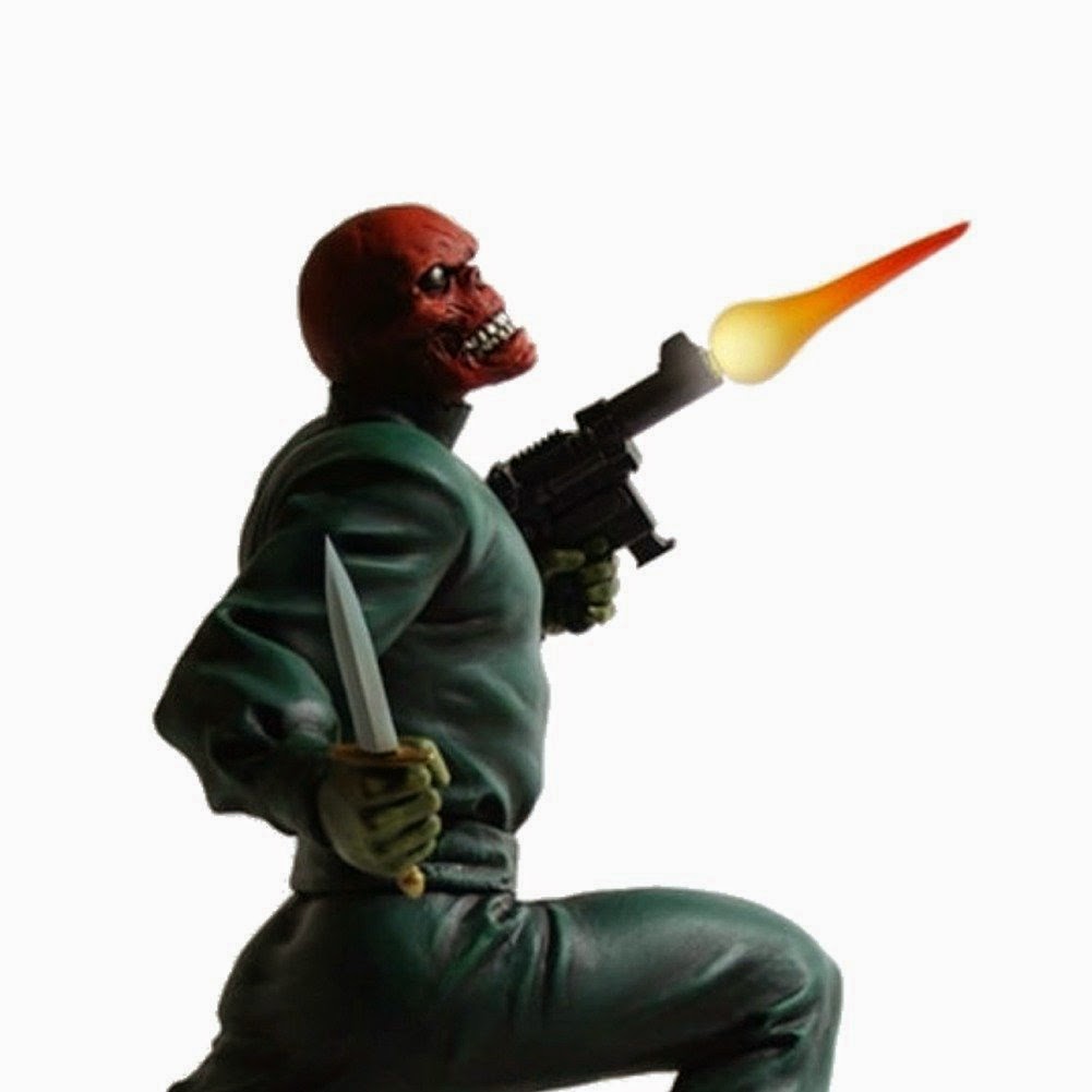 Red Skull Action Painted Statue