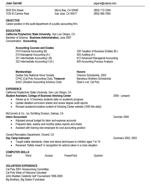 student resume sample. college student resume samples