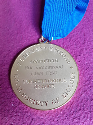 Eric's President’s Medal from the Royal Society of Biology