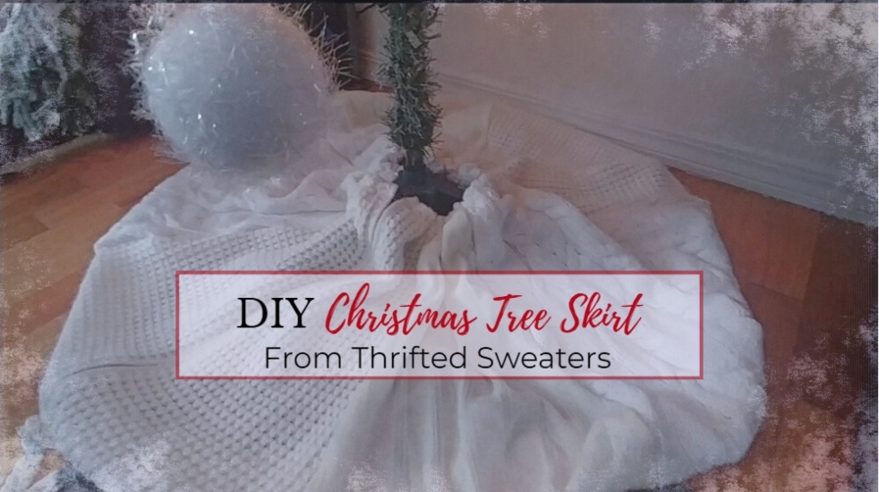 DIY Christmas Tree Skirt From Thrifted Sweaters