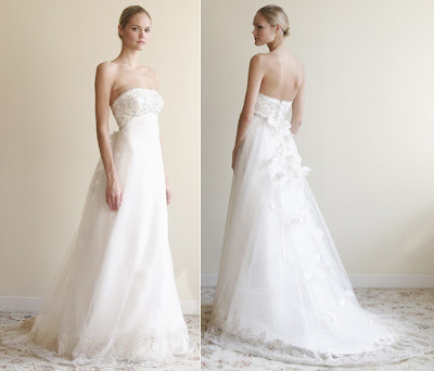 Lace Wedding dress Overlay Strapless Wedding Dress with Bodice