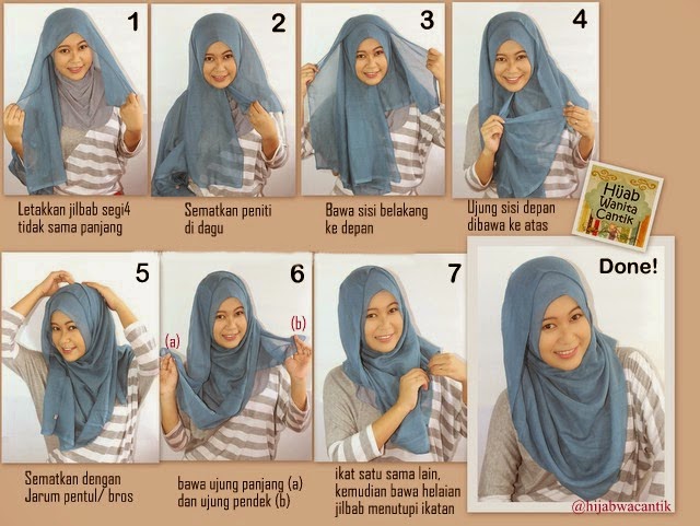 Tutorial Hijab Segi Empat Untuk Sekolah