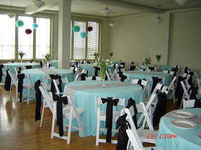 Tiffany Blue and Damask The end result of this wedding was beautiful
