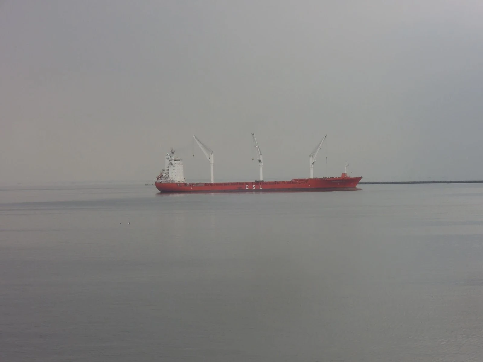 A barge at Manila Bay as seen from Manila Ocean Park