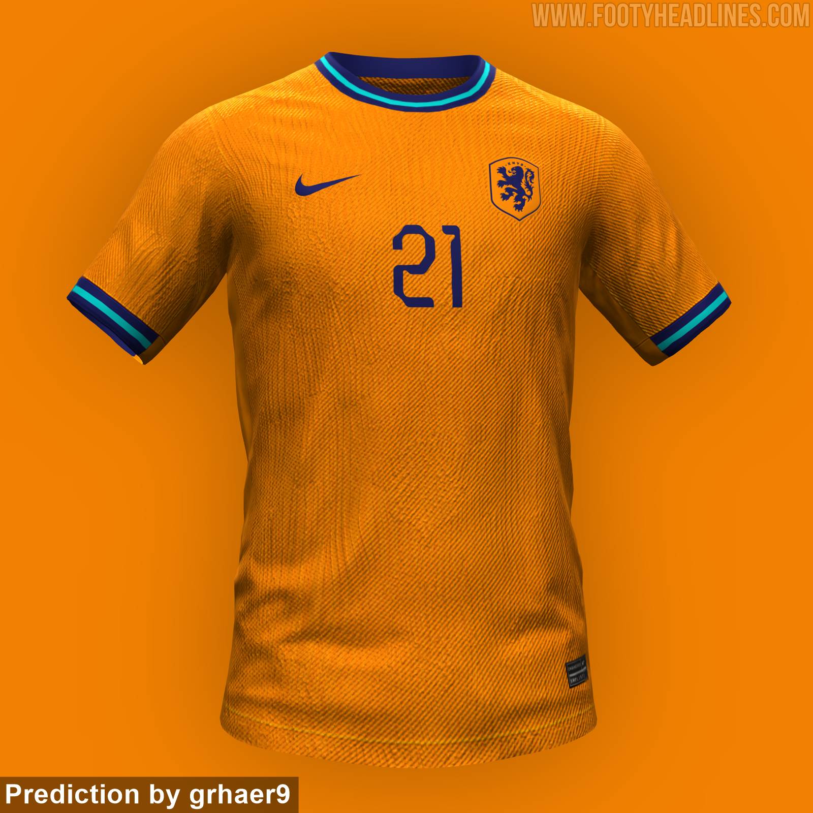 Basierend auf geleakten Informationen: Nike Niederlande Euro 2024 Heim ...