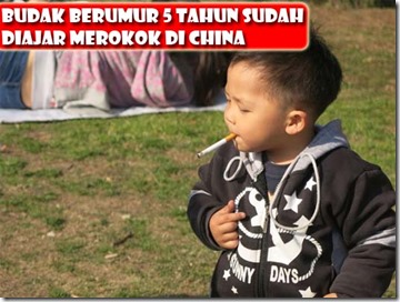 budak china 5 tahun diajar hisap rokok 1