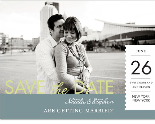 A Save The Date postcard at Wedding Paper Divas by Pinkerton Design