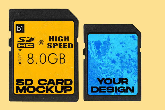 SD Memory Card Mockup PNG