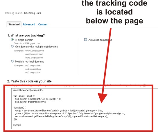 how to get google tracking code