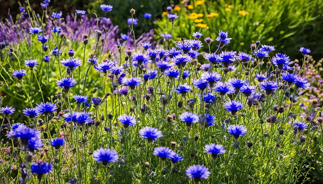 Attracting Pollinators with Bachelor Buttons.