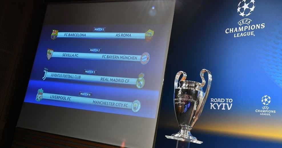 2017/2018 Champions League Quarter Final Draw and Dates