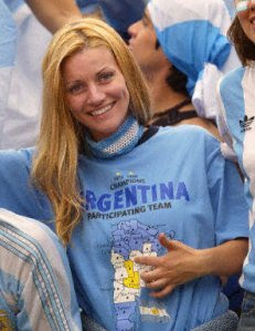 Cute Girls Argentina Fan Footballs