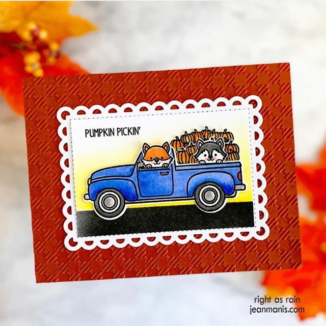 Sunny Studio Stamps: Truckloads Of Love Customer Card by Jean Manis (featuring Mini Mat & Tag Dies)