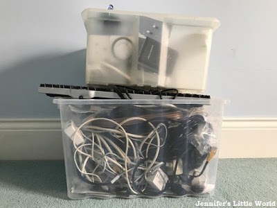 Box of tangled cables