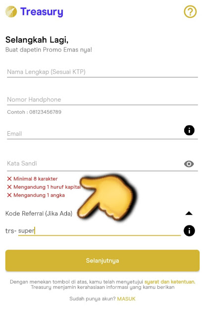 KOde Referral Aplikasi Treasury Emas TERBARU 2022