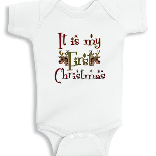 It is my first Christmas funny baby onesie