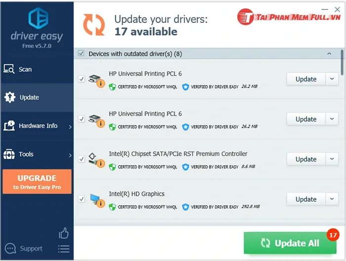 Driver Easy Pro 5.7 full, tải Driver Easy full, phần mềm tự động cập nhật driver