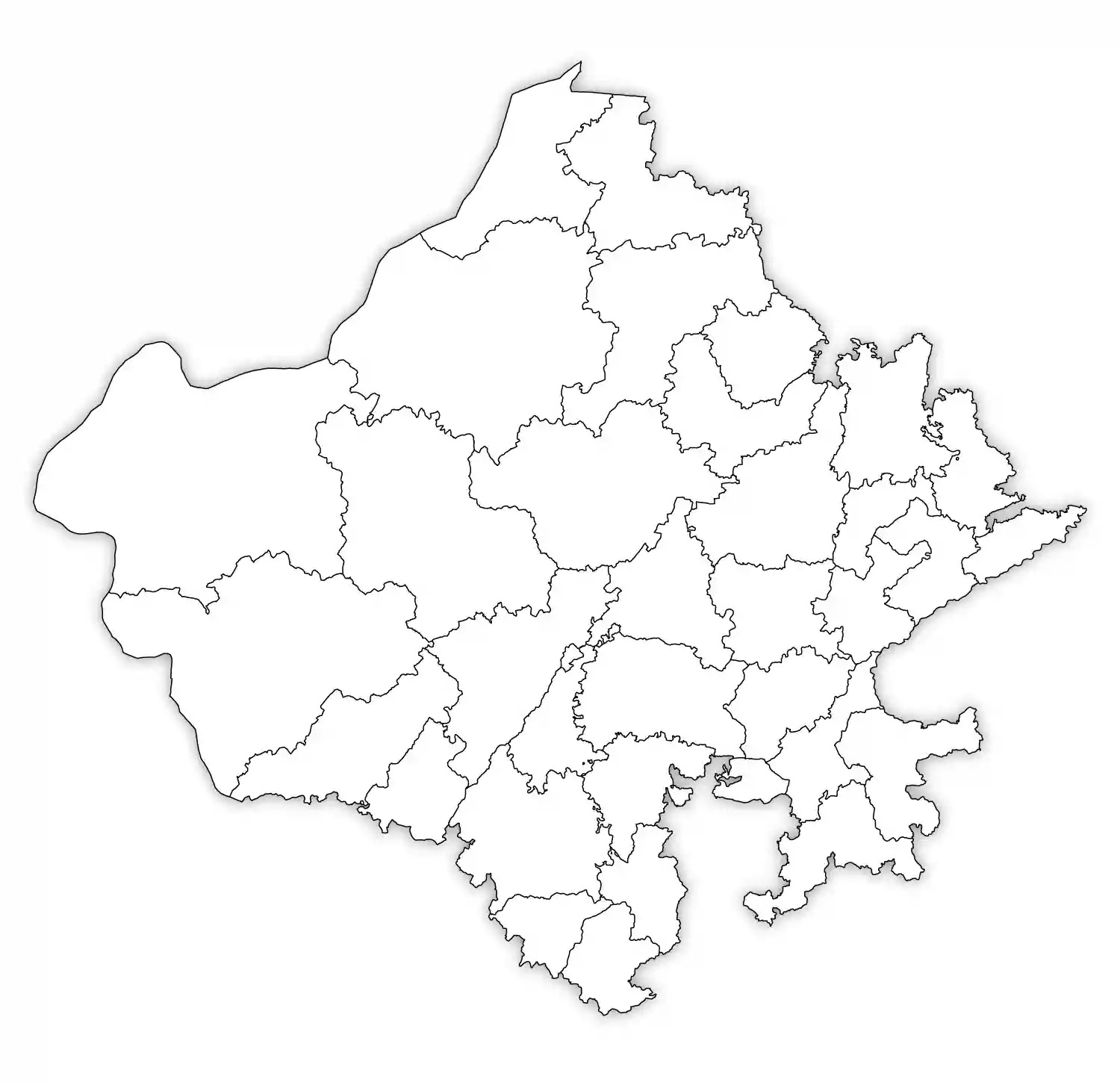 Rajasthan Blank Map