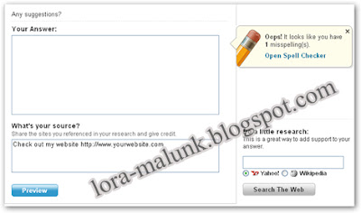 Cara Promosikan Blog / Web Dengan Jawaban Yahoo Answers