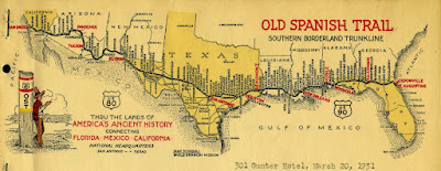 Map of the coast-to-coast Old Spanish Trail.