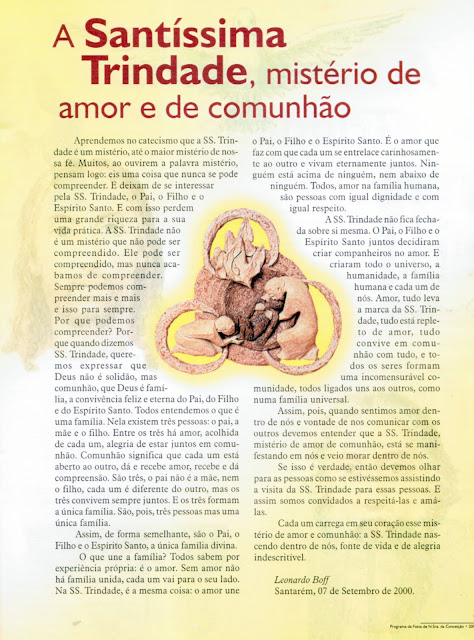 PROGRAMA DA FESTA DE NOSSA SENHORA DA CONCEIÇÃO – 2000 – Santarém – Pará - Brasil